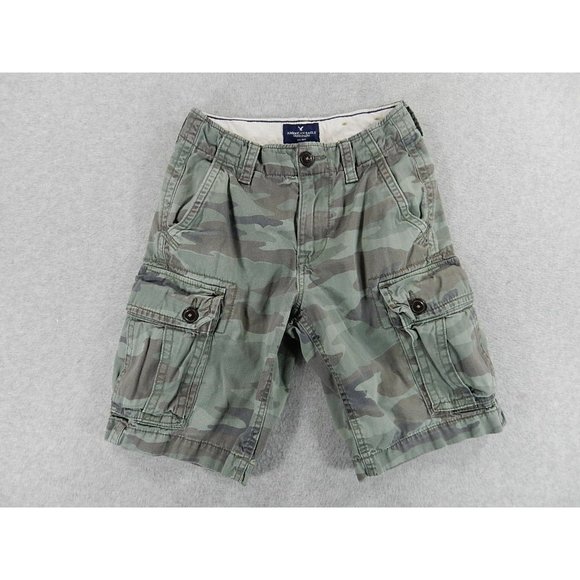 American Eagle Outfitters Other - American Eagle Camouflage Distressed Cargo Shorts (Youth Size 26) Green
